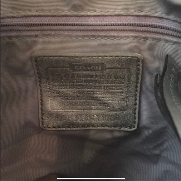 Coach cream/gray/silver shoulder purse - Picture 7 of 7